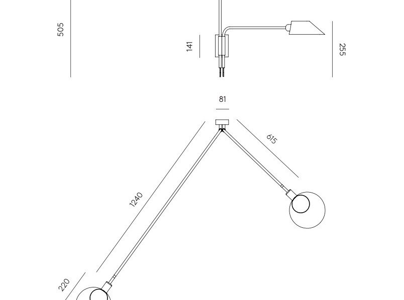 Світильник настінний Duo, чорний матовий