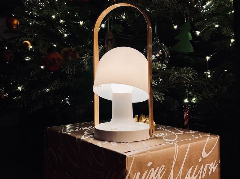 Портативна лампа FollowMe, біла/дуб