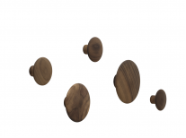 Набір деревяних гачків Dots, темно-коричневі