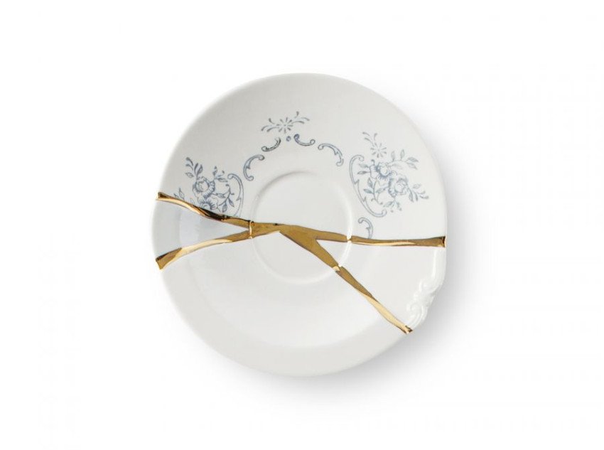 Кофейная чашка Kintsugi з блюдцем