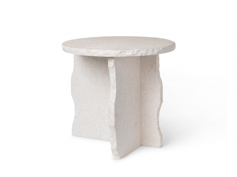Кавовий столик Mineral Sculptural, мармуровий Bianco Curia