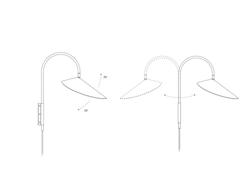 Настінний світильник Arum Swivel, чорний Настінний світильник Arum Swivel, чорний