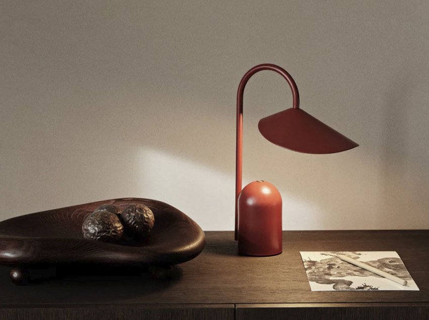 Портативна лампа Arum, цегляно-червона
