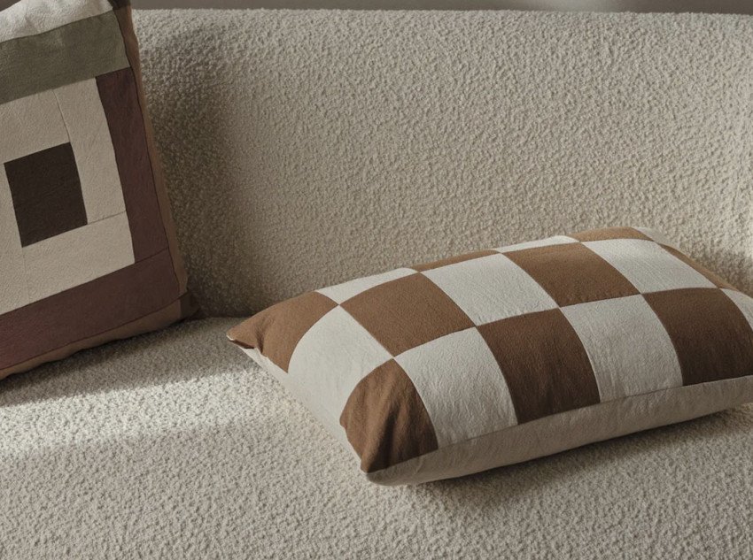 Наволочка Fold Patchwork, цукрова ламінарія