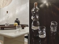 Стеклянная бутылка Dimple, прозрачная Стеклянная бутылка Dimple, прозрачная