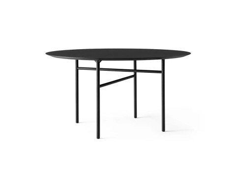 Обеденный стол Snaregade, круглый, черный/черный дуб