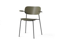 Стул Co Dining w/Armrest, пластик, олива/черные ножки