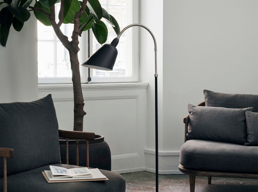 Торшер Bellevue AJ7, чорний/золотий