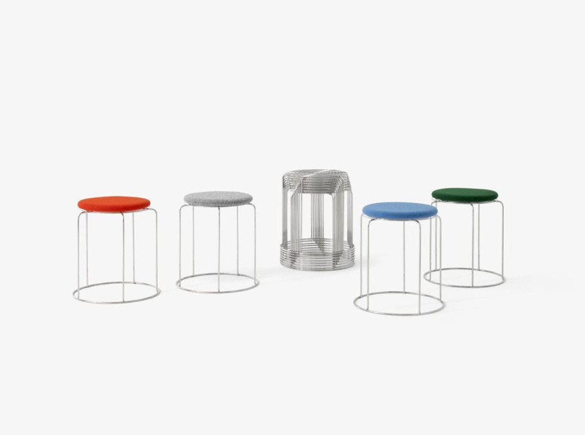 Табурет Wire VP11, відполірована сталь