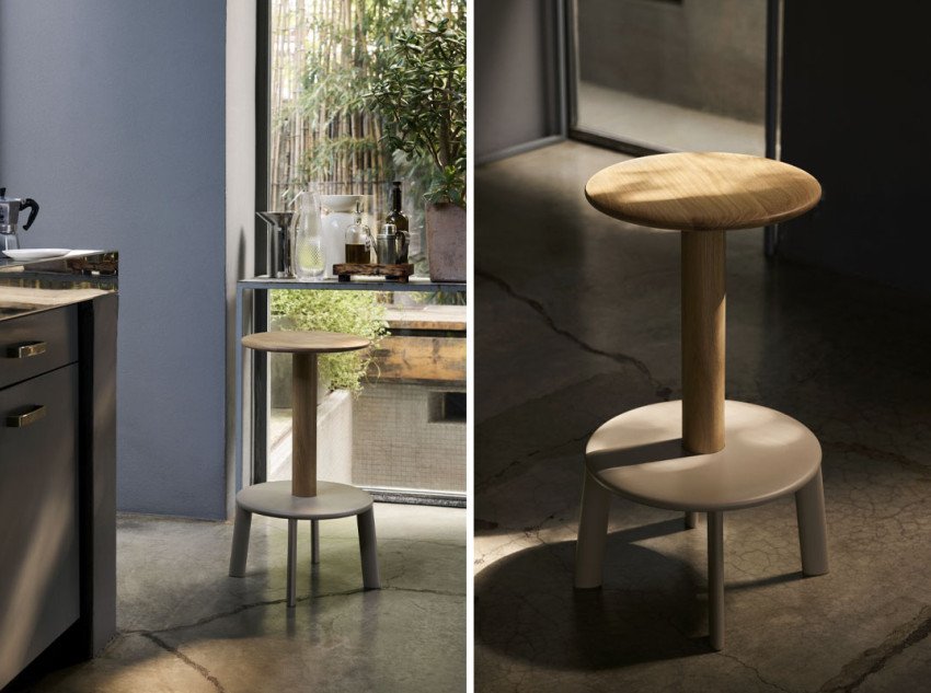 Напівбарний стілець Massif AV39, дуб/сіро-бежевий