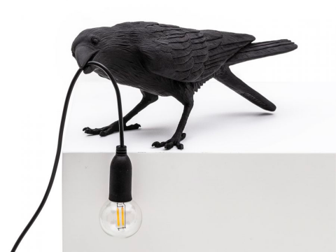 Настільна лампа Bird Playing, чорна