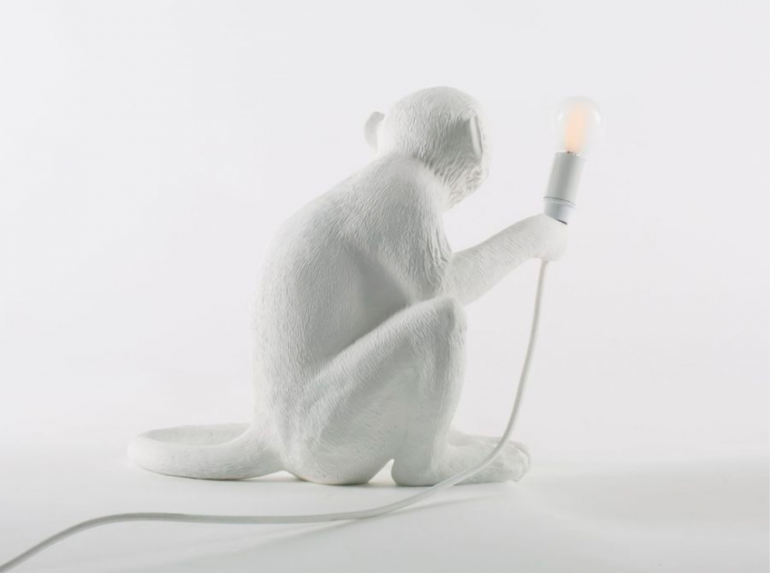 Настільна лампа Sitting monkey, біла