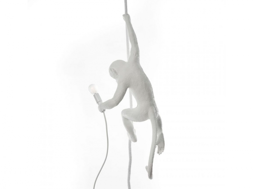 Світильник підвісний Monkey with rope, білий