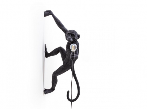 Настінний світильник Hanging right monkey, чорний