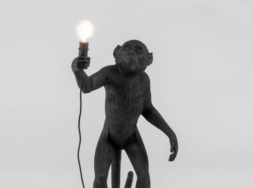 Настільна лампа Standing monkey, чорна