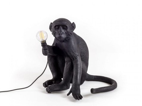 Настільна лампа Sitting monkey, чорна