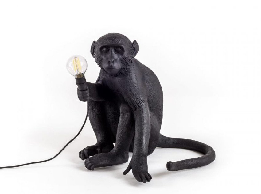 Настольная лампа Sitting monkey, черная