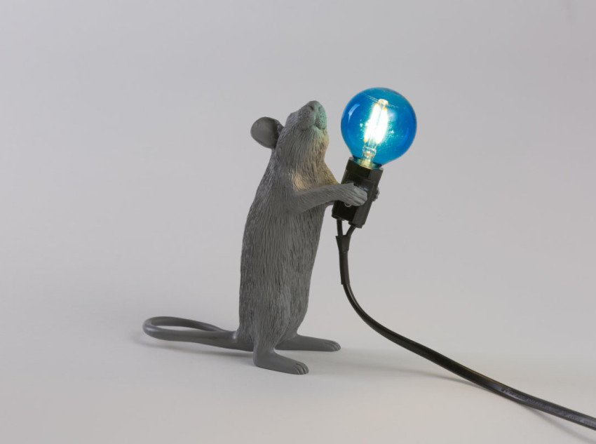 Настольная лампа Standing Mouse, серая