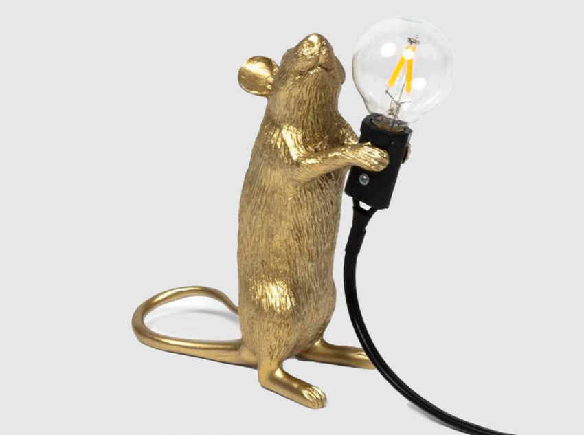Настільна лампа Standing mouse, золота