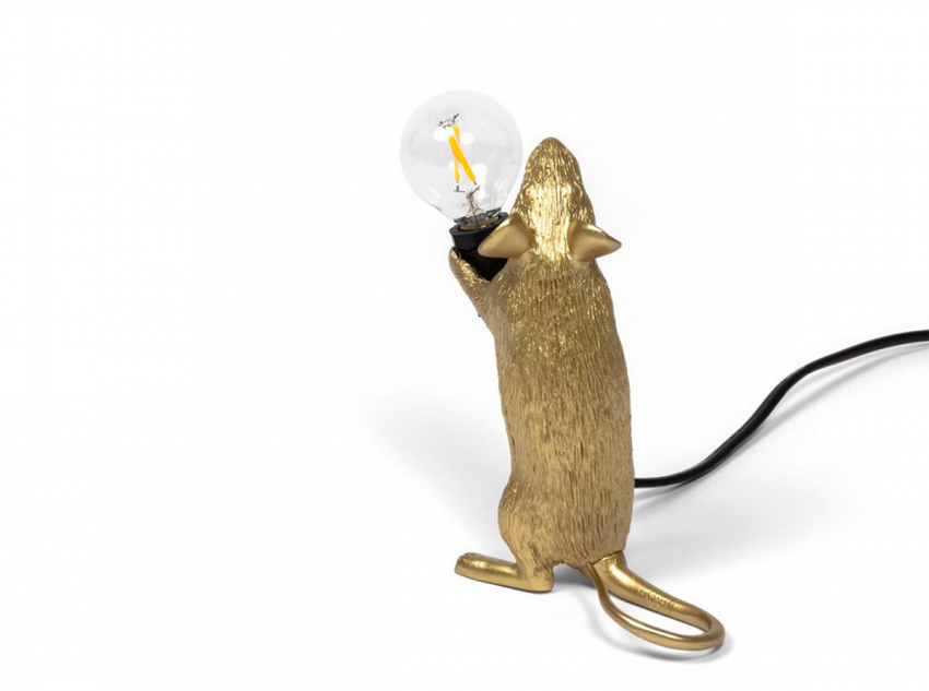 Настільна лампа Standing mouse, золота