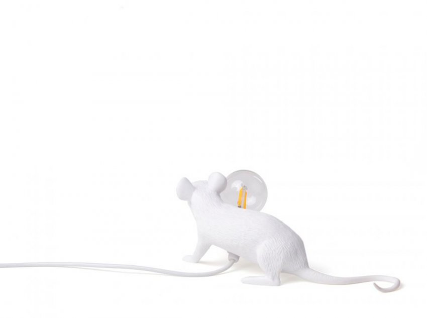 Настільна лампа Lying down mouse USB, біла