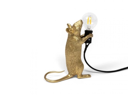 Настільна лампа Standing mouse USB, золота
