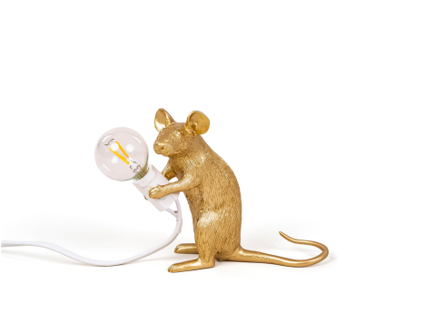 Настільна лампа Sitting mouse USB, золота