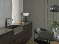 Настольная лампа Kizu, большая, мрамор Rosso Levanto/белый акрил
