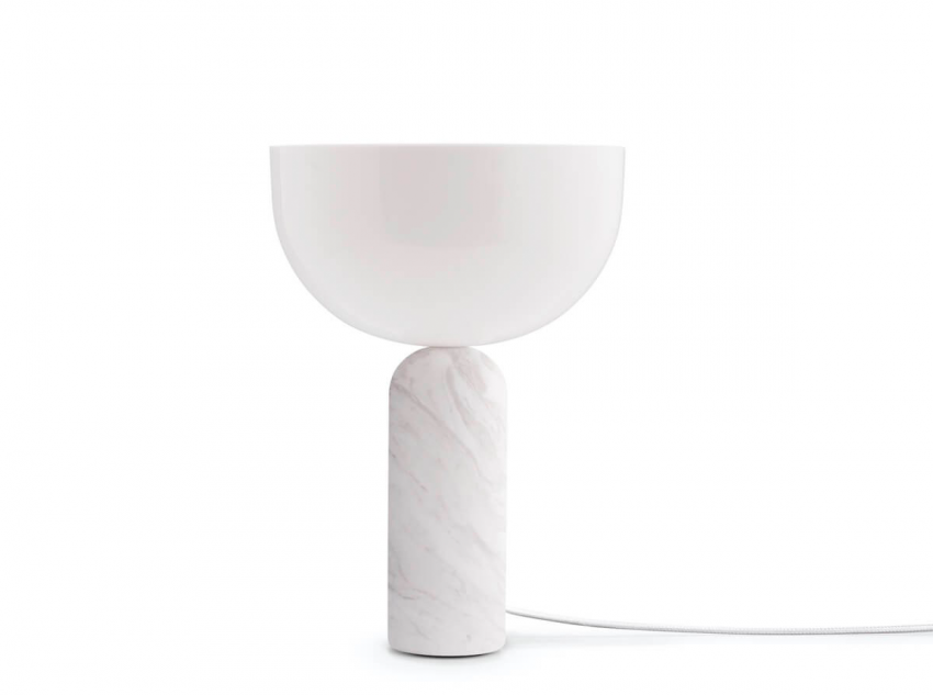 Настільна лампа Kizu, маленька, білий мармур/білий акрил