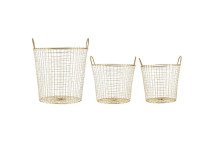Набор корзинок для хранения Baskets, золотые Набор корзинок для хранения Baskets, золотые