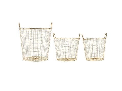 Набор корзинок для хранения Baskets, золотые