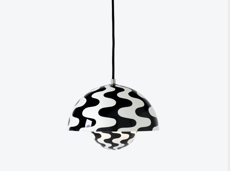 Светильник подвесной Flowerpot VP1, черно-белый узор Светильник подвесной Flowerpot VP1, черно-белый узор