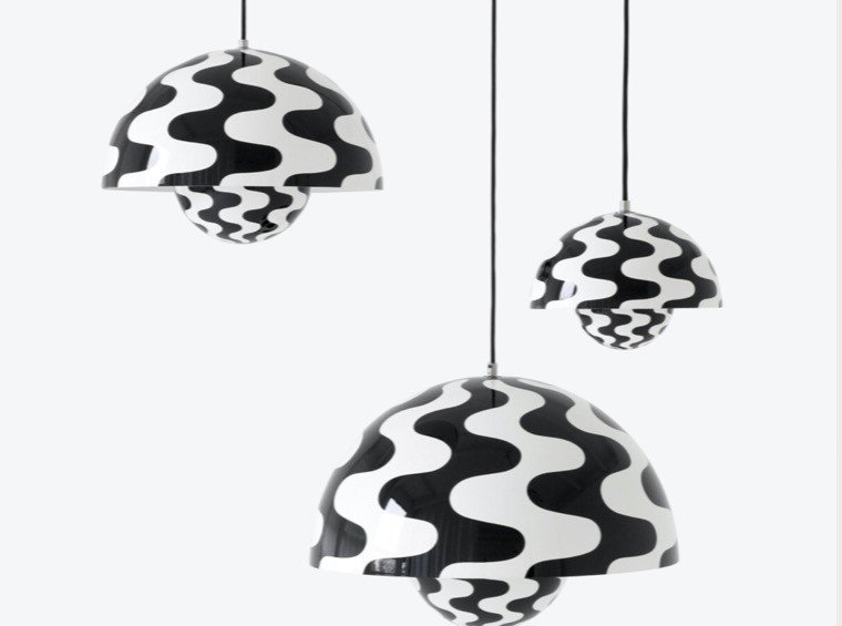 Светильник подвесной Flowerpot VP1, черно-белый узор Светильник подвесной Flowerpot VP1, черно-белый узор