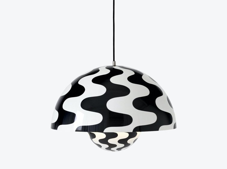 Світильник підвісний Flowerpot VP2, чорно-білий візерунок