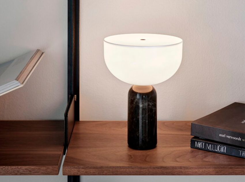 Портативна лампа Kizu, чорний мармур/білий акрил