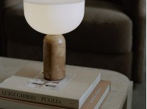 Портативная лампа Kizu, мрамор Breccia Pernice/белый акрил