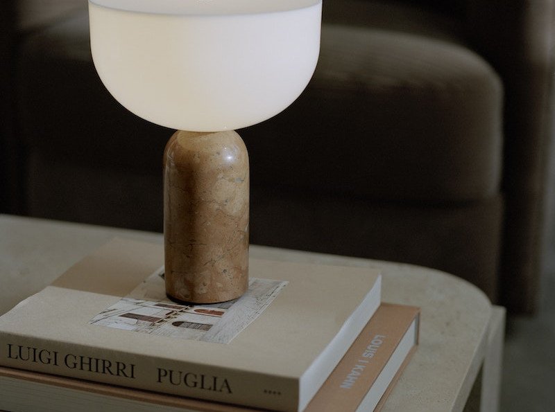 Портативна лампа Kizu, мармур Breccia Pernice/білий акрил