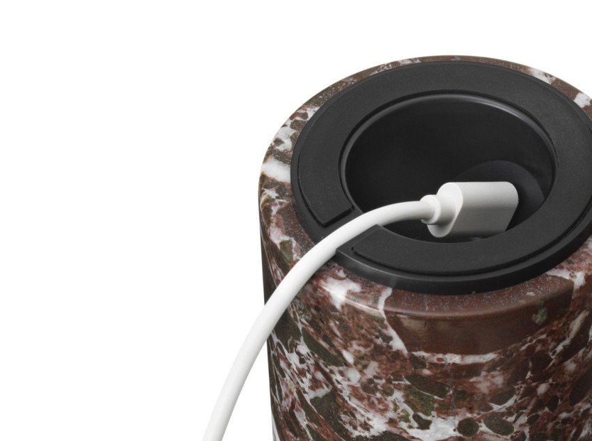 Портативна лампа Kizu, мармур Rosso Levanto Marble/білий акрил