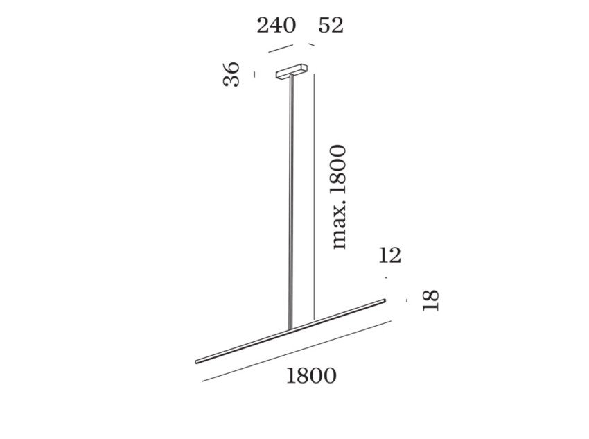 Світильник стельовий Fil 2.0, чорний