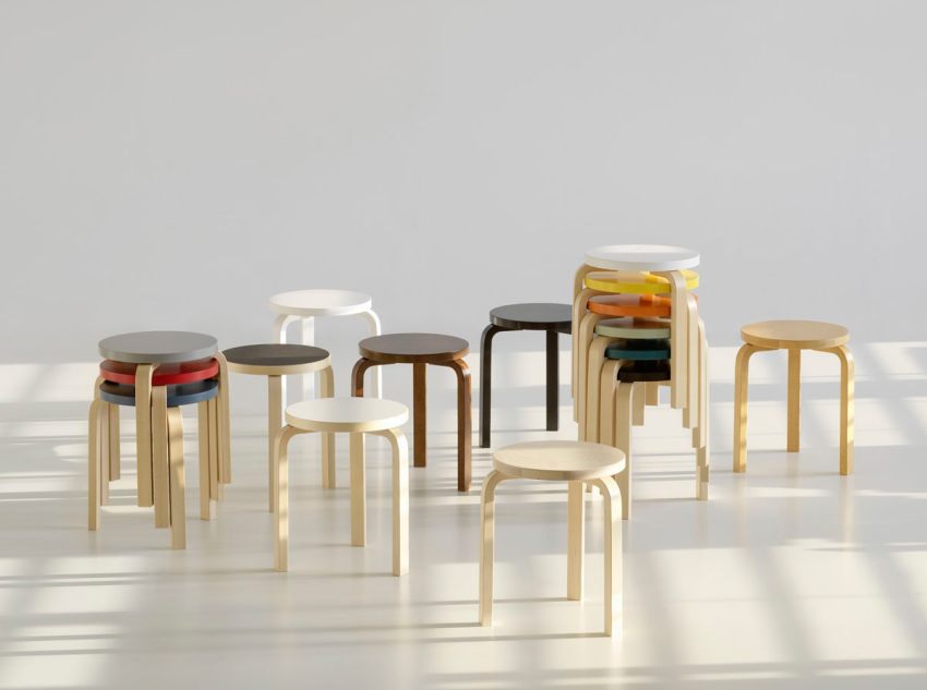 Табурет Stool 60, светлые ножки/черный линолеум Табурет Stool 60, светлые ножки/черный линолеум
