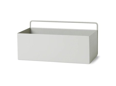 Настенное кашпо Wall Box rectangle, 30,5, светло-серое