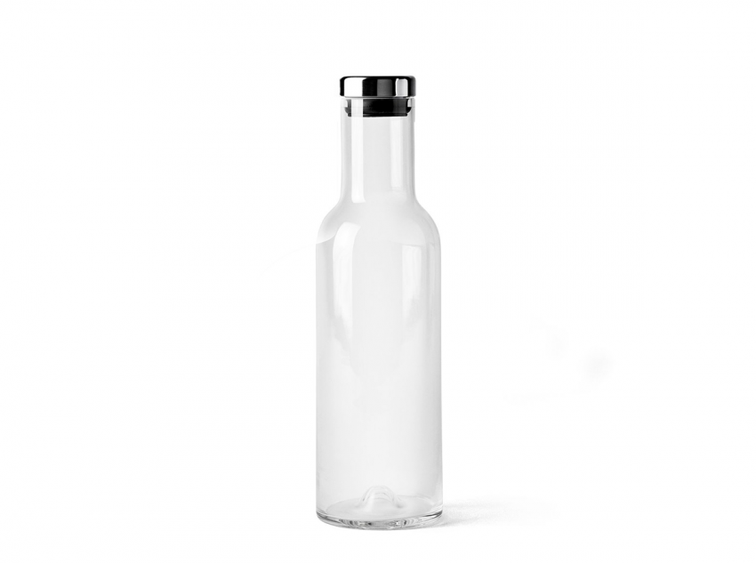 Скляна пляшка Bootle, прозоре скло/срібна кришка