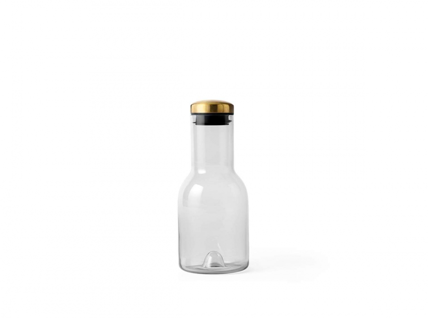 Скляна пляшка Water Bootle, сіре скло/золота кришка