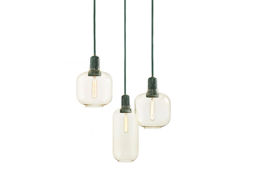 Светильник подвесной Amp, большой, зеленый мрамор/золотой Светильник подвесной Amp, большой, зеленый мрамор/золотой