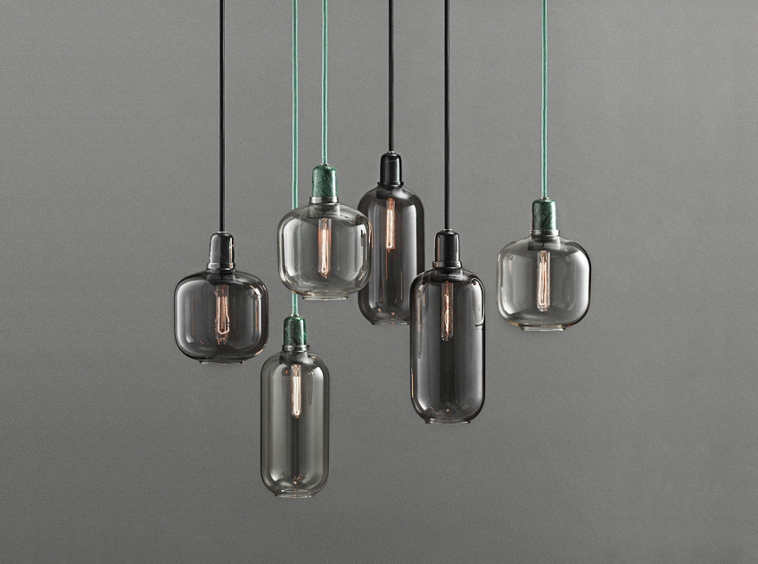 Светильник подвесной Amp, большой, зеленый мрамор/золотой Светильник подвесной Amp, большой, зеленый мрамор/золотой