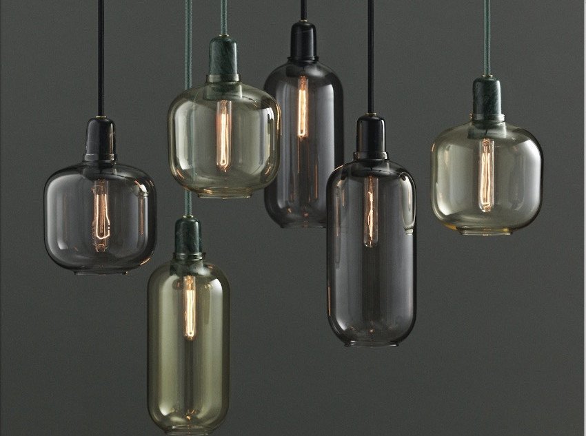 Светильник подвесной Amp, большой, зеленый мрамор/золотой Светильник подвесной Amp, большой, зеленый мрамор/золотой