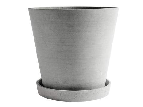 Кашпо Flowerpot with saucer, Ø34, серое