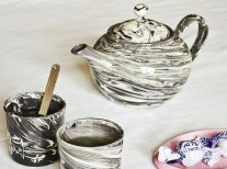 Чайник Marbled, сине-белый