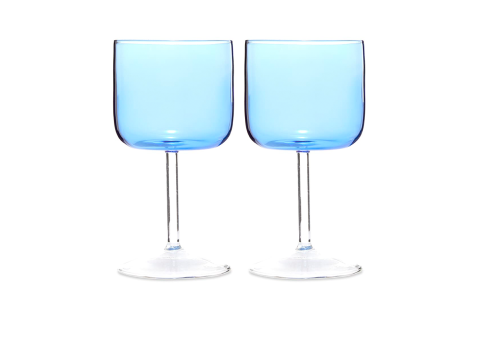 Набір склянок для вина Tint, блакитний/прозорий