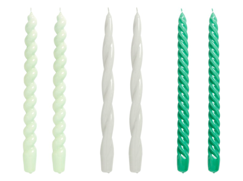 Набір свічок Long, м'ятні/ сірі/ зелені